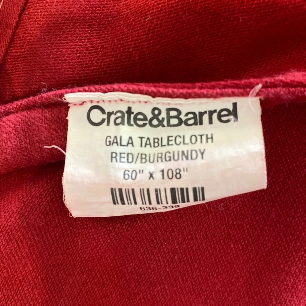 Crate & Barrel Red Tablecloth